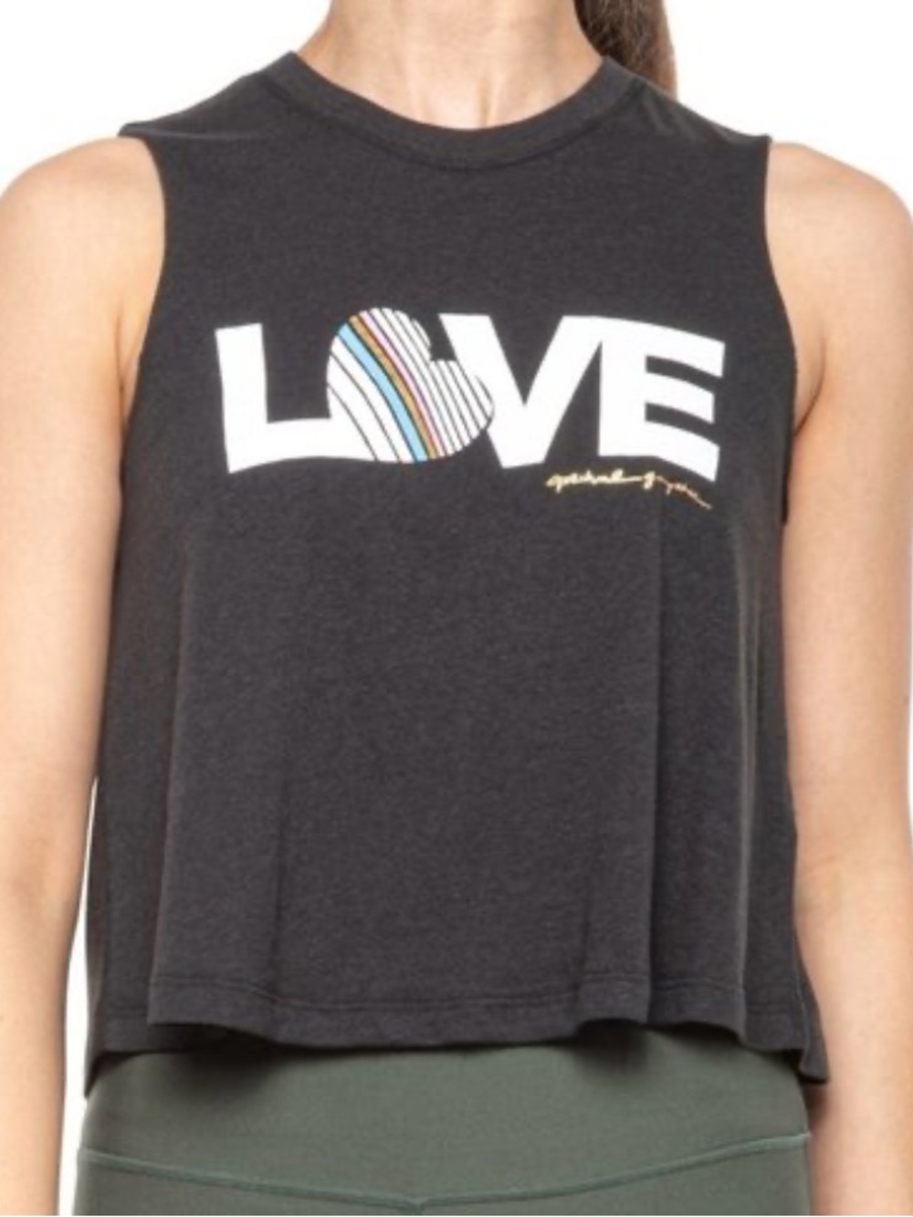 Spiritual Gangster love cropped tank top - gray L